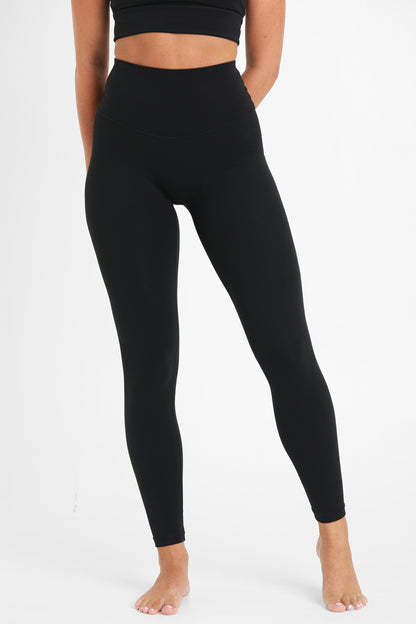 High-Waist Legging - No-Front-Seam - Black