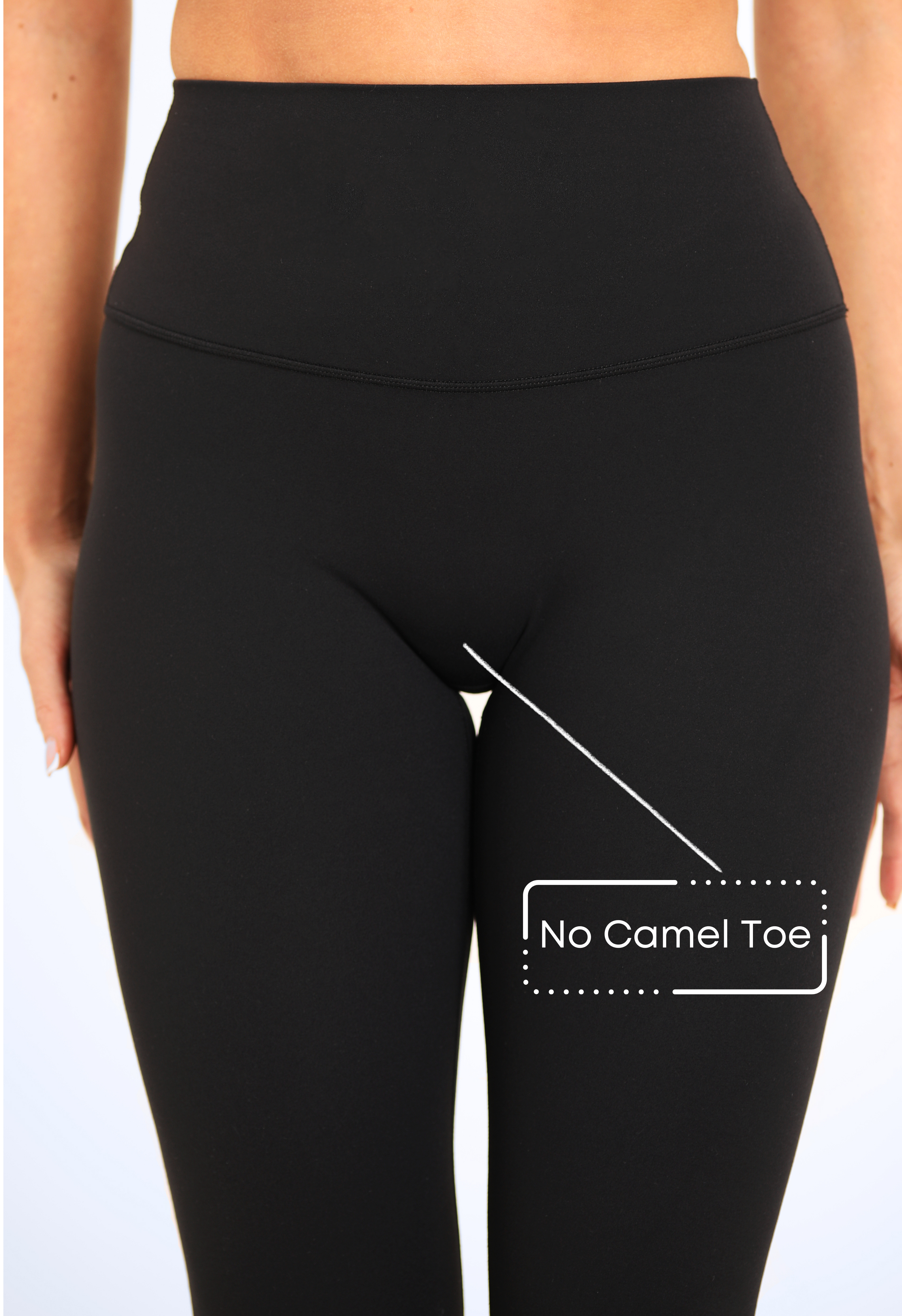 High-Waist Legging - No-Front-Seam - Black ♻️